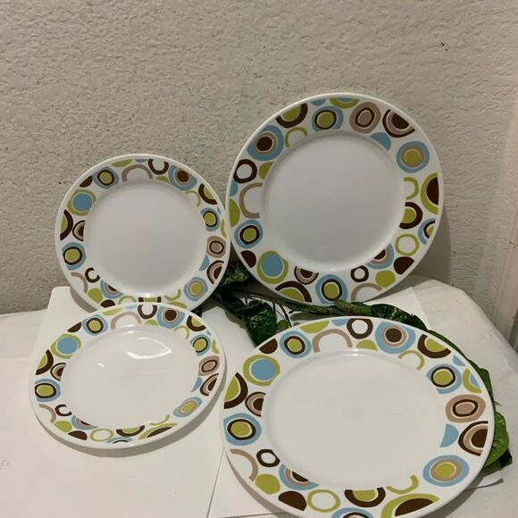 4 Corelle Corning ROLA 2 Dinner Plate (s) 10.75" 2 salad  8.5” Discontinued G14 - Picture 3 of 7
